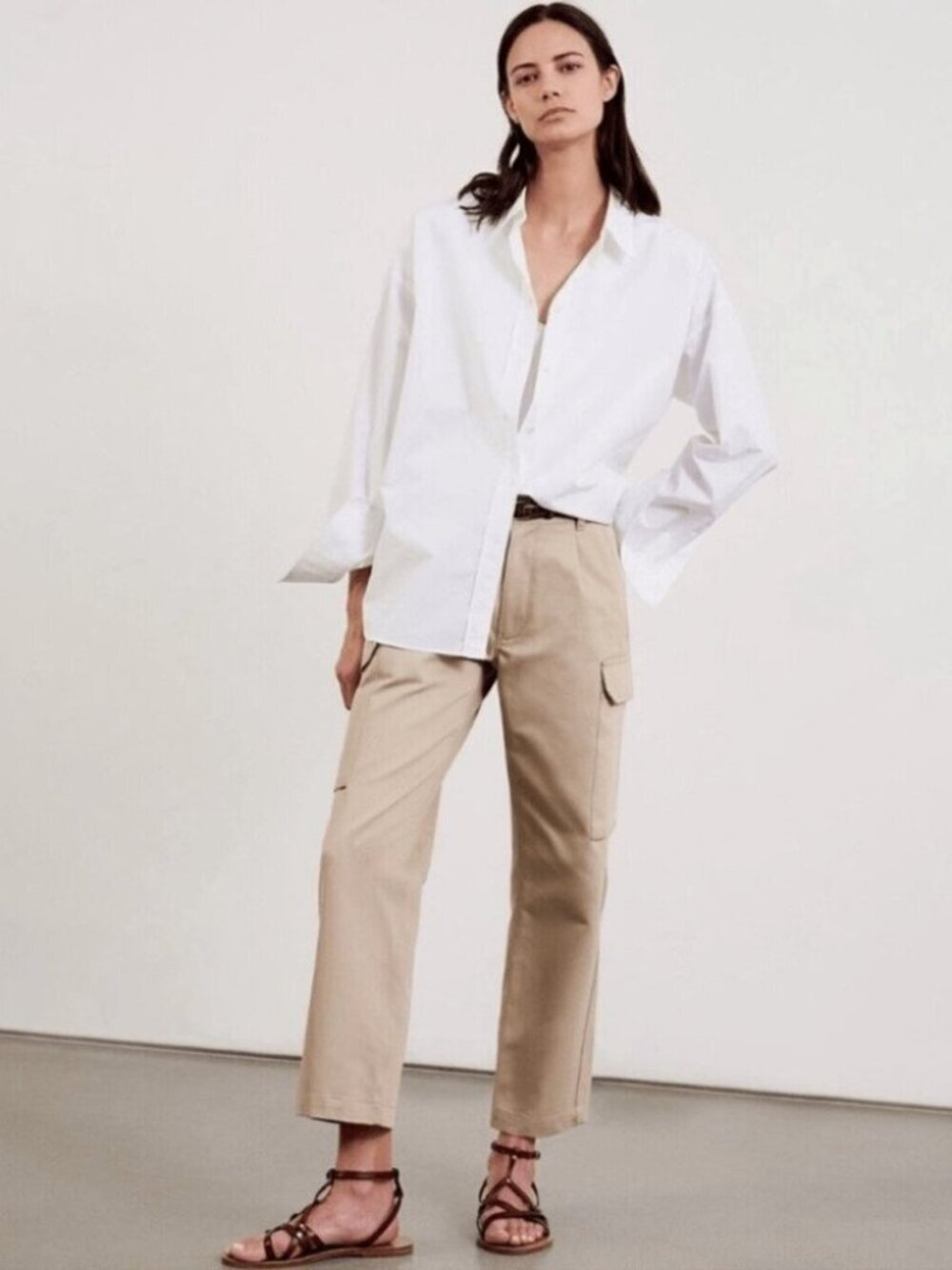 Nili Lotan Yannic Cargo Pants in Sandstone Size 6 NWT